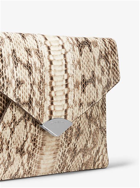 michael kors snakeskin envelope clutch